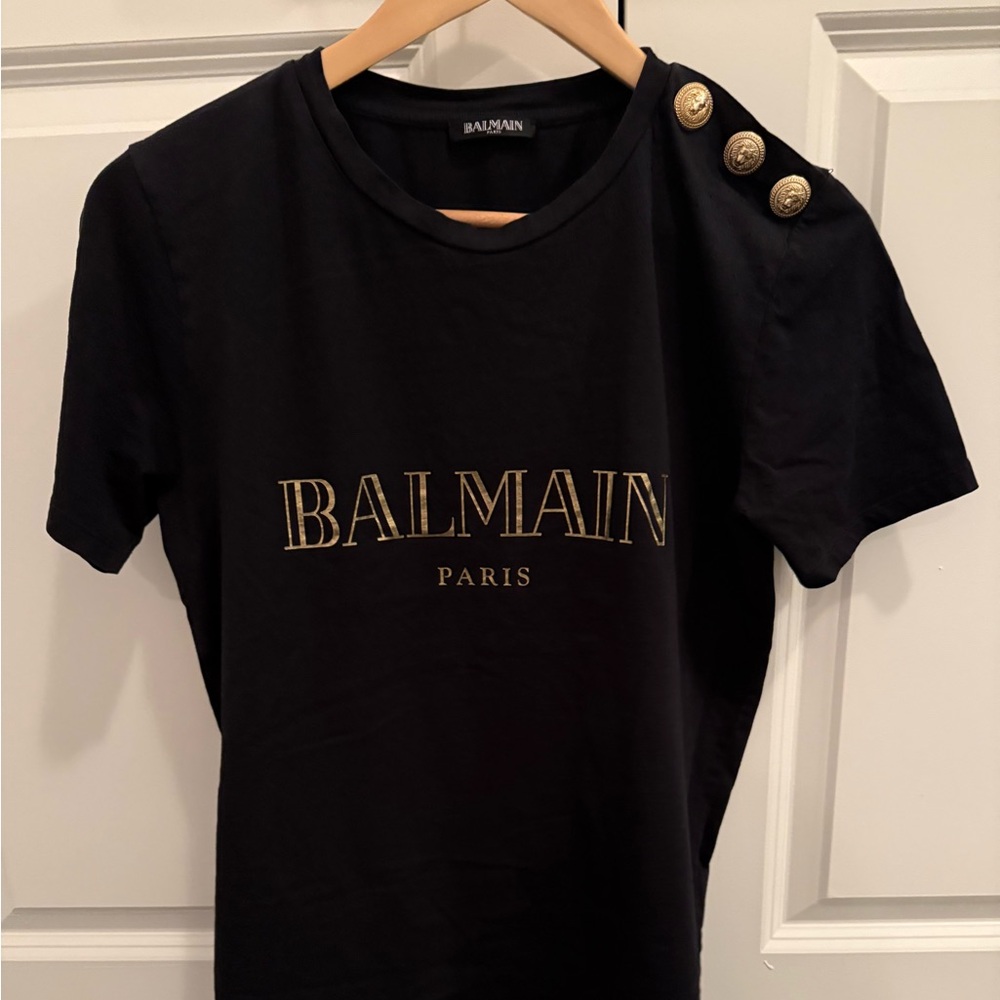 Balmain Black Garment with Gold Label